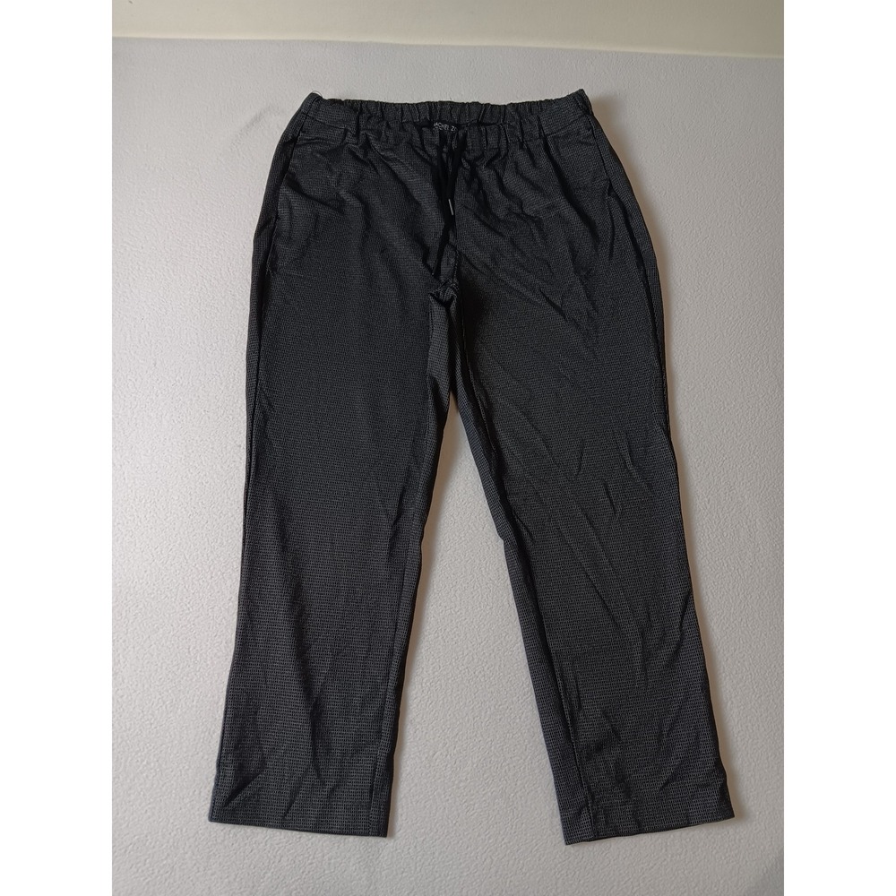 Rachel Zoe Womens Black White Micro Pattern Drawstring Ankle Pants Size 10